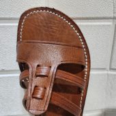 Handmade Moroccan Leather Sandals For Women – Brown Flat Summer Sandals With Toe Loop & Ankle Strap – Boho Travel Shoes Eu 37 To 42