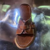 Handmade Moroccan Leather Sandals For Women – Brown Flat Shoes Gift