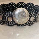 Handmade Moroccan Leather Belt – Vintage Silver Buckle Gothic Boho Gift
