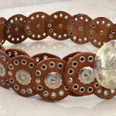 Leather Concho Belt 110 Cm (43.3 In) – Vintage Medieval Waist Belt Gift For Women